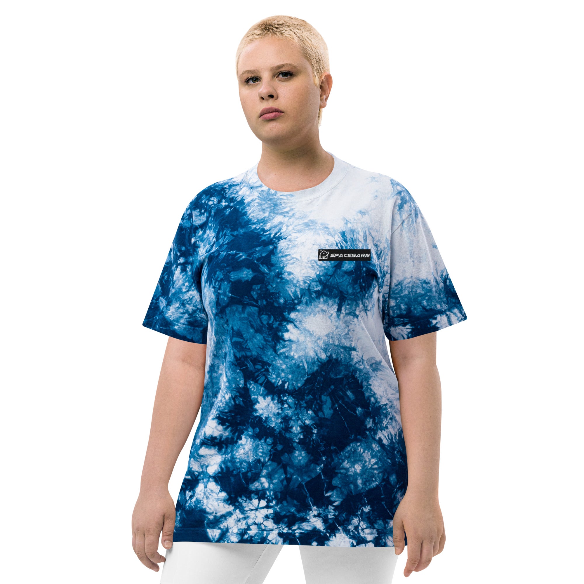 Oversized Embroidered Block Tie-Dye